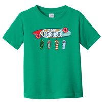 Christmas In July Surf Board Flip Flops Toddler T-Shirt