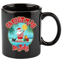 Christmas In July Surfer Santa Claus  11oz C Handle Ceramic Mug