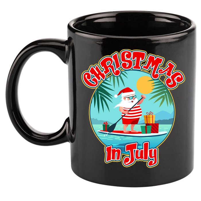Christmas In July Surfer Santa Claus  11oz C Handle Ceramic Mug