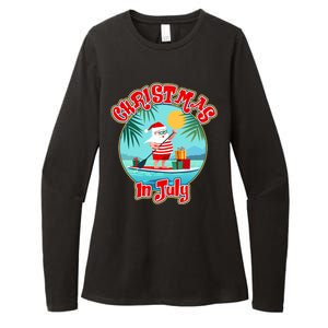 Christmas In July Surfer Santa Claus  Womens CVC Long Sleeve Shirt