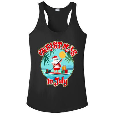 Christmas In July Surfer Santa Claus  Ladies PosiCharge Competitor Racerback Tank