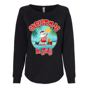 Christmas In July Surfer Santa Claus  Womens California Wash Sweatshirt