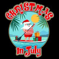 Christmas In July Surfer Santa Claus  Baby Bodysuit