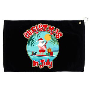 Christmas In July Surfer Santa Claus  Grommeted Golf Towel