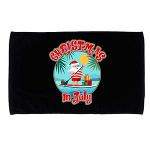 Christmas In July Surfer Santa Claus  Microfiber Hand Towel