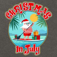 Christmas In July Surfer Santa Claus  Cotton Canvas Backpack