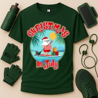 Christmas In July Surfer Santa Claus  Cooling Performance Crew T-Shirt