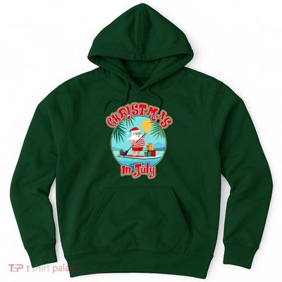 Christmas In July Surfer Santa Claus  Hoodie