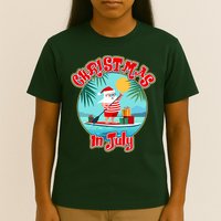 Christmas In July Surfer Santa Claus  T-Shirt