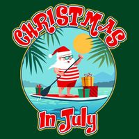 Christmas In July Surfer Santa Claus  T-Shirt