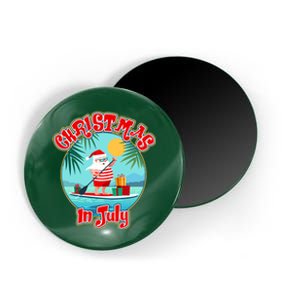 Christmas In July Surfer Santa Claus  Magnet