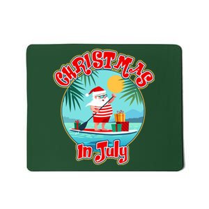 Christmas In July Surfer Santa Claus  Mousepad