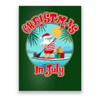 Christmas In July Surfer Santa Claus  Poster