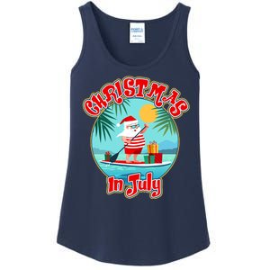 Christmas In July Surfer Santa Claus  Ladies Essential Tank