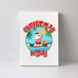 Christmas In July Surfer Santa Claus  Canvas