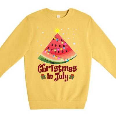 Christmas In July Watermellon Tree Premium Crewneck Sweatshirt