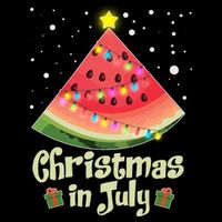 Christmas In July Watermellon Tree 7-Panel Snapback Hat