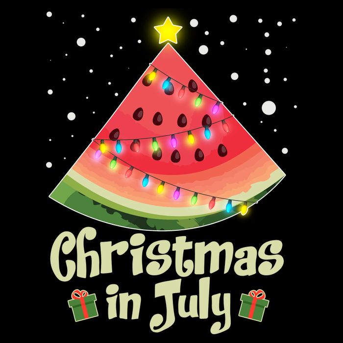 Christmas In July Watermellon Tree 7-Panel Snapback Hat