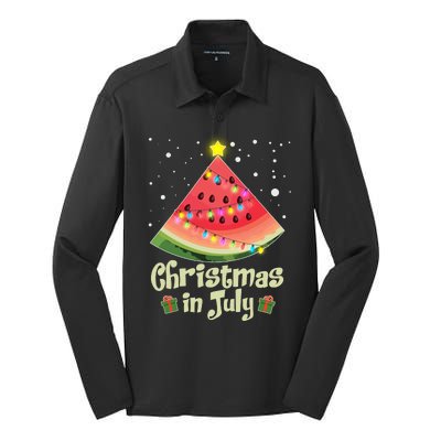 Christmas In July Watermellon Tree Silk Touch Performance Long Sleeve Polo