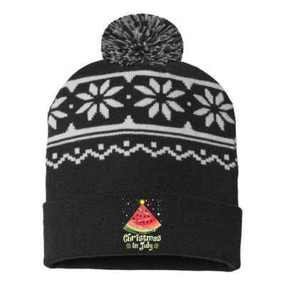 Christmas In July Watermellon Tree USA-Made Snowflake Beanie