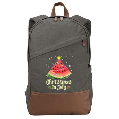Christmas In July Watermellon Tree Cotton Canvas Backpack