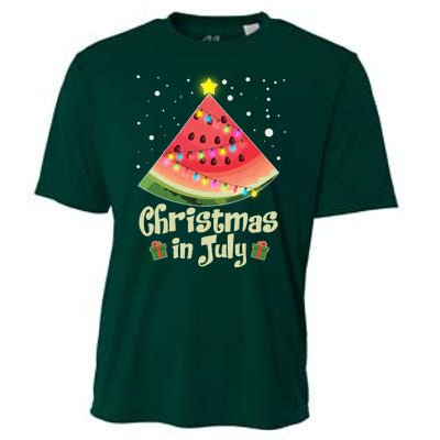 Christmas In July Watermellon Tree Cooling Performance Crew T-Shirt