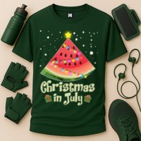 Christmas In July Watermellon Tree Cooling Performance Crew T-Shirt
