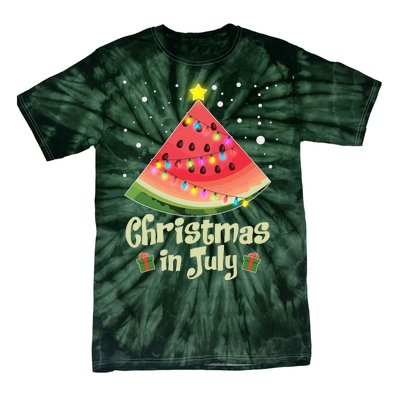 Christmas In July Watermellon Tree Tie-Dye T-Shirt