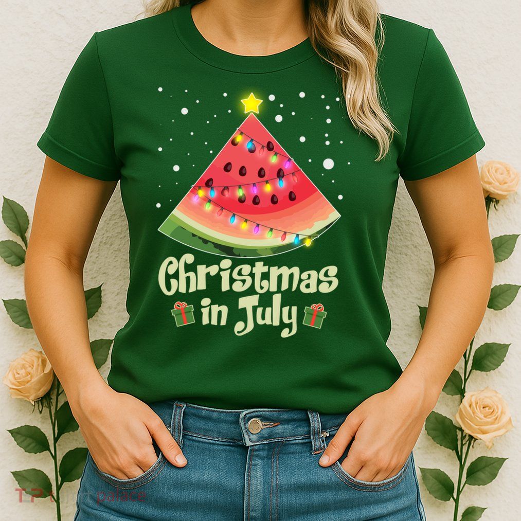 Christmas In July Watermellon Tree Womens T-Shirt