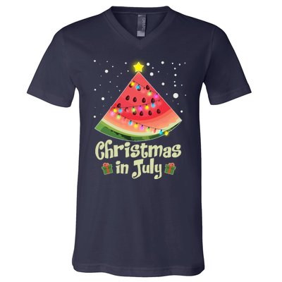 Christmas In July Watermellon Tree V-Neck T-Shirt