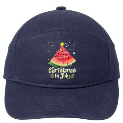 Christmas In July Watermellon Tree 7-Panel Snapback Hat