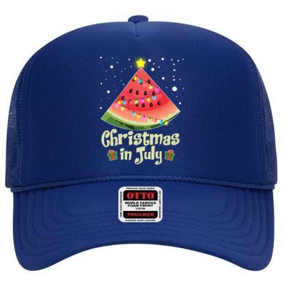 Christmas In July Watermellon Tree High Crown Mesh Back Trucker Hat