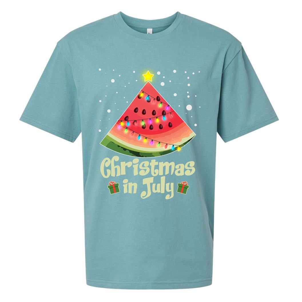 Christmas In July Watermellon Tree Sueded Cloud Jersey T-Shirt