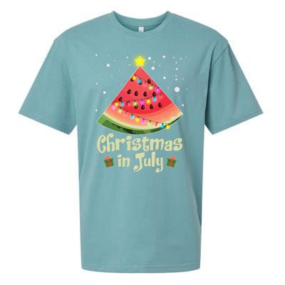 Christmas In July Watermellon Tree Sueded Cloud Jersey T-Shirt