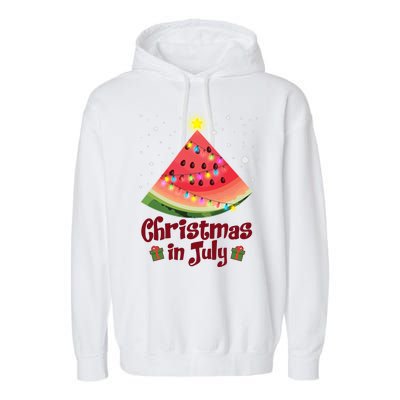 Christmas In July Watermellon Tree Garment-Dyed Fleece Hoodie