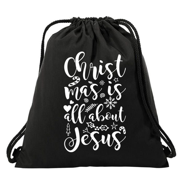 Christmas Is All About Jesus Drawstring Bag