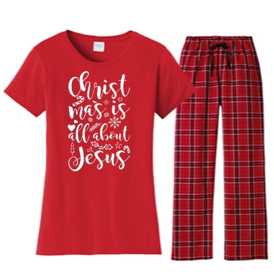 Christmas Is All About Jesus Women's Flannel Pajama Set