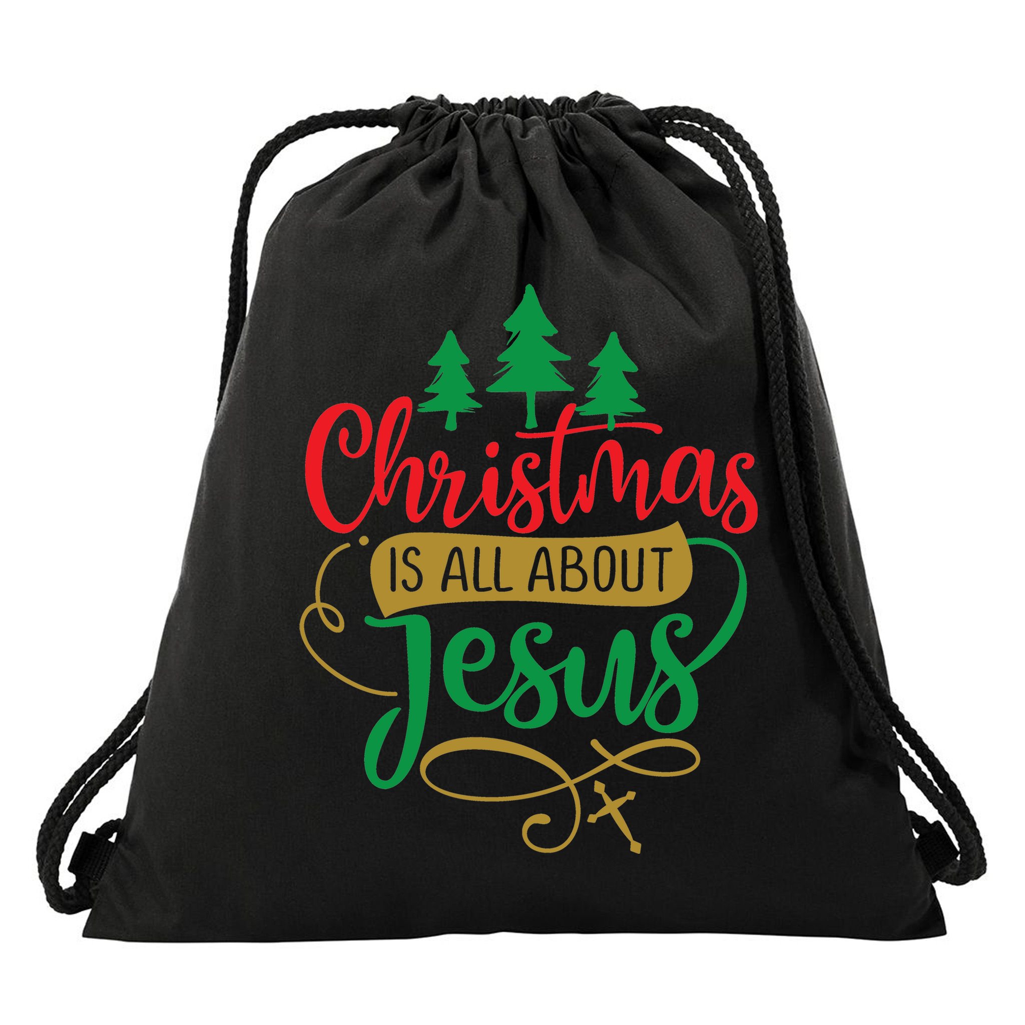 Christmas Is All About Jesus Birthday Christian Drawstring Bag