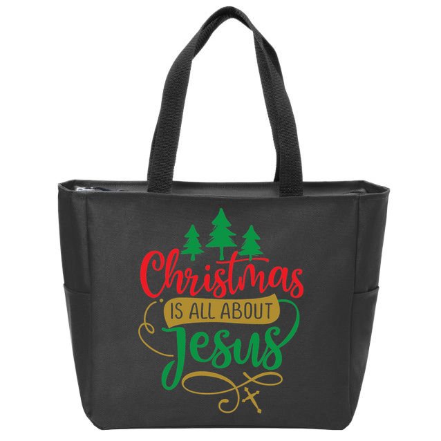 Christmas Is All About Jesus Birthday Christian Zip Tote Bag