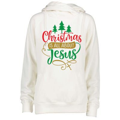 Christmas Is All About Jesus Birthday Christian Womens Funnel Neck Pullover Hood