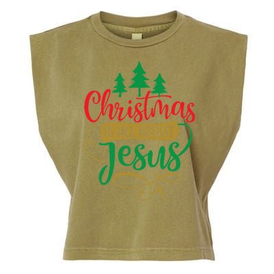 Christmas Is All About Jesus Birthday Christian Garment-Dyed Women's Muscle Tee