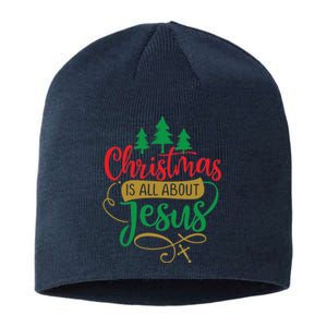 Christmas Is All About Jesus Birthday Christian Sustainable Beanie