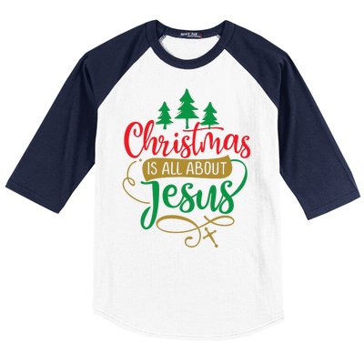 Christmas Is All About Jesus Birthday Christian Baseball Sleeve Shirt