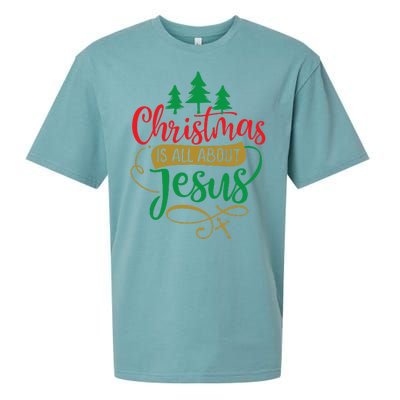 Christmas Is All About Jesus Birthday Christian Sueded Cloud Jersey T-Shirt