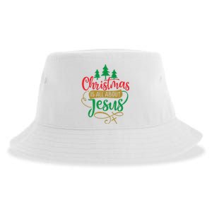 Christmas Is All About Jesus Birthday Christian Sustainable Bucket Hat