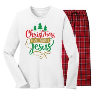 Christmas Is All About Jesus Birthday Christian Women's Long Sleeve Flannel Pajama Set 