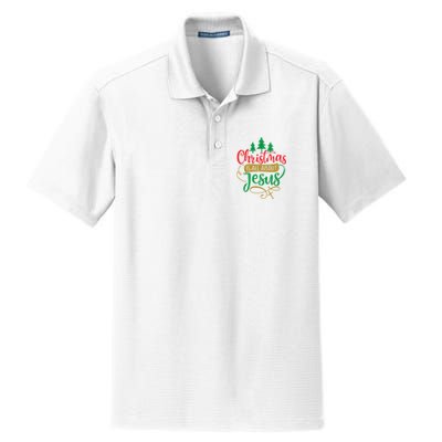 Christmas Is All About Jesus Birthday Christian Dry Zone Grid Polo