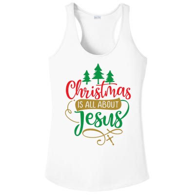 Christmas Is All About Jesus Birthday Christian Ladies PosiCharge Competitor Racerback Tank