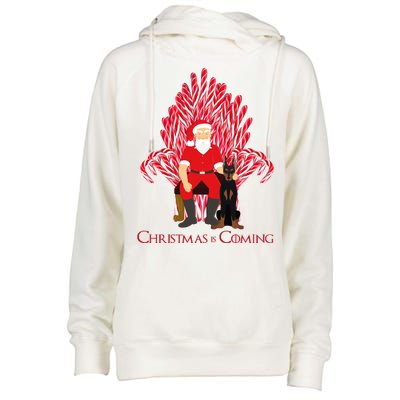 Christmas Is Coming  Womens Funnel Neck Pullover Hood