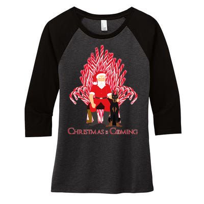 Christmas Is Coming  Women's Tri-Blend 3/4-Sleeve Raglan Shirt